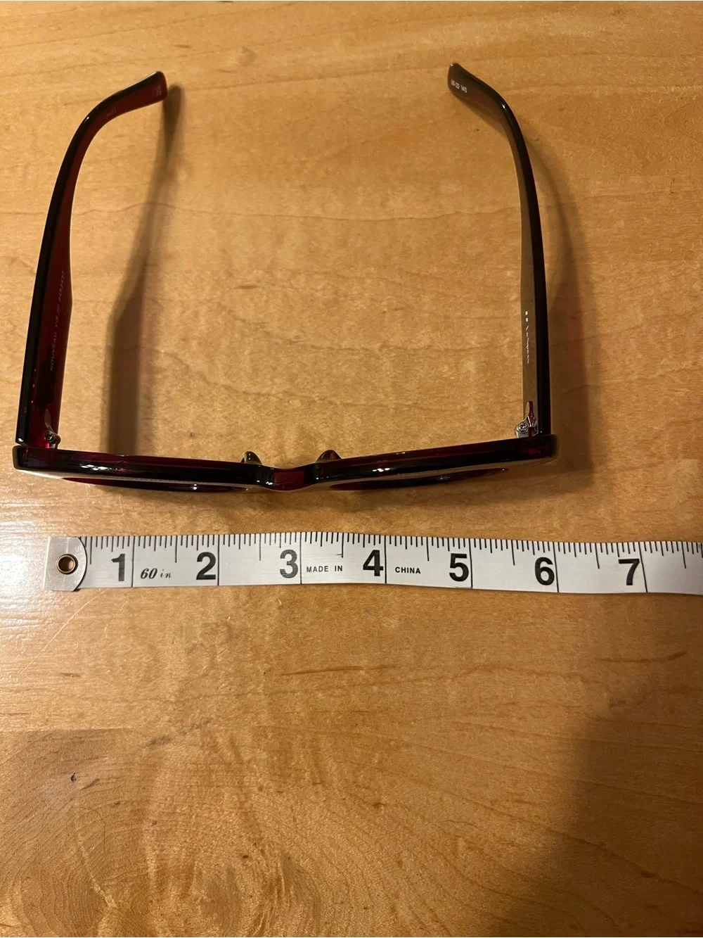 Le Specs Burgundy Oval Sunglasses with Dark Lenses